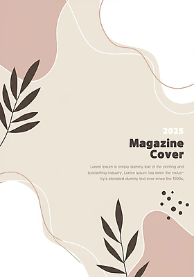 PSD 템플릿 디자인 분홍색 백그라운드 곡선 북커버 추상 나뭇잎 사람없음 베이지색 이미지템플릿 선 컬러 잎 무늬 파일형식