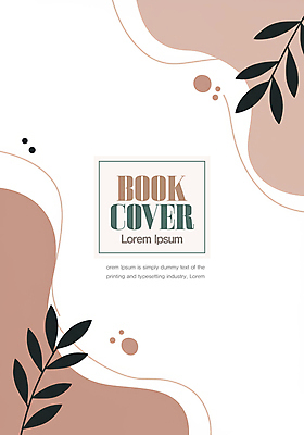 PSD 템플릿 디자인 백그라운드 곡선 북커버 추상 나뭇잎 사람없음 갈색 이미지템플릿 선 컬러 잎 무늬 파일형식