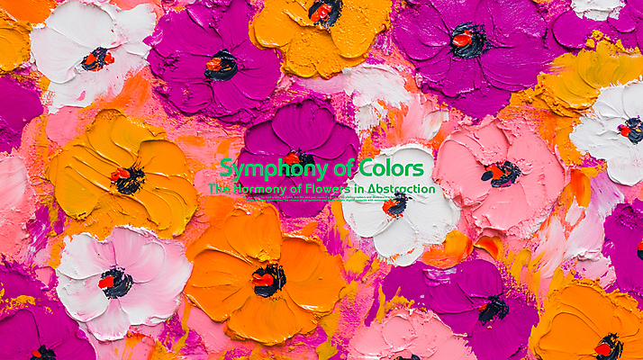 PSD 편집이미지 꽃 예술 붓터치 사람없음 보라색 주황색 그림 질감 작품 아크릴물감 이미지편집 식물 컬러 미술 물감 파일형식