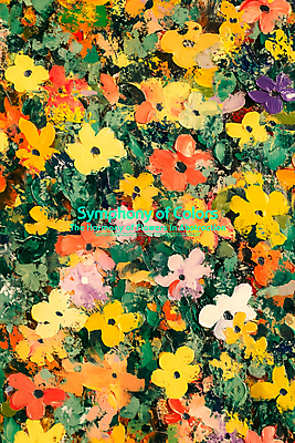 PSD 편집이미지 꽃 예술 붓터치 사람없음 노란색 그림 질감 작품 아크릴물감 이미지편집 식물 컬러 미술 물감 파일형식