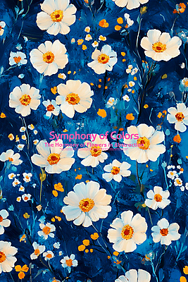 PSD 편집이미지 꽃 예술 붓터치 사람없음 파란색 그림 질감 작품 아크릴물감 이미지편집 식물 컬러 미술 물감 파일형식