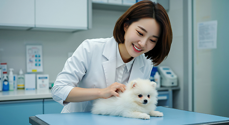 JPG 편집이미지 여자 창문 선반 한명 미소 상반신 성인 의료용품 의사가운 동물병원 수의사 진료실 포메라니안 의료성형뷰티 성인여자한명만 쓰다듬기 편집실사 AI인물포토 AI콘텐츠 1 가구 의료기기 모션 표정 병원 사람 진료 의사 가운 개 CG 여자한명만 성인여자만 파일형식 AI포토