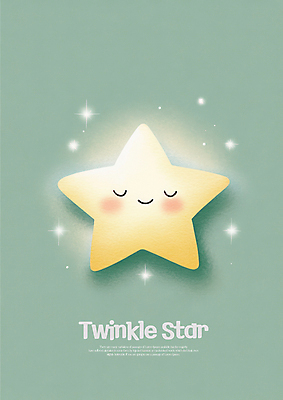 PSD 편집이미지 별 동화 미소 사람없음 반짝임 눈감음 청록색 이미지편집 자연요소 컬러 모션 표정 파일형식