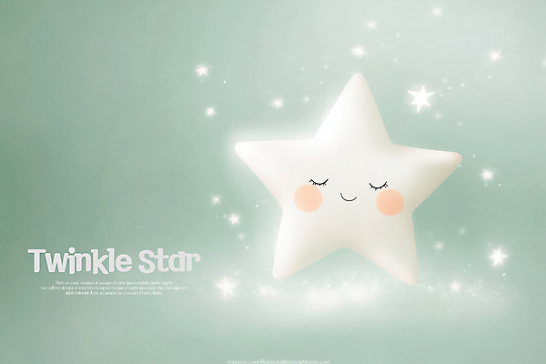 PSD 편집이미지 별 동화 미소 사람없음 반짝임 눈감음 청록색 이미지편집 자연요소 컬러 모션 표정 파일형식