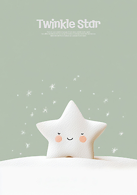 PSD 편집이미지 별 동화 미소 사람없음 반짝임 눈감음 청록색 이미지편집 자연요소 컬러 모션 표정 파일형식