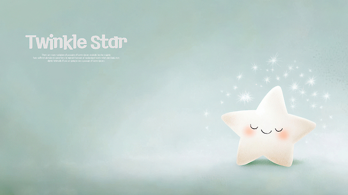 PSD 편집이미지 별 동화 미소 사람없음 반짝임 눈감음 청록색 이미지편집 자연요소 컬러 모션 표정 파일형식