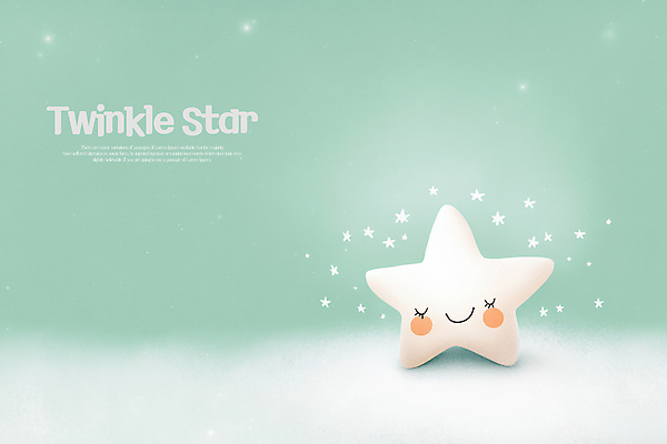 PSD 편집이미지 별 동화 미소 사람없음 반짝임 눈감음 청록색 이미지편집 자연요소 컬러 모션 표정 파일형식