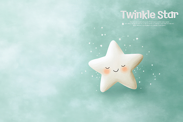 PSD 편집이미지 별 동화 미소 사람없음 반짝임 눈감음 청록색 이미지편집 자연요소 컬러 모션 표정 파일형식