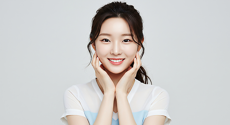 JPG 편집이미지 여자 한명 웃음 상반신 성인 뷰티 손들기 꽃받침 의료성형뷰티 성인여자한명만 편집실사 AI인물포토 AI콘텐츠 1 모션 표정 사람 손짓 CG 여자한명만 성인여자만 파일형식 AI포토