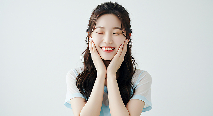 JPG 편집이미지 여자 한명 웃음 상반신 성인 뷰티 손들기 의료성형뷰티 성인여자한명만 편집실사 AI인물포토 AI콘텐츠 1 모션 표정 사람 CG 여자한명만 성인여자만 파일형식 AI포토