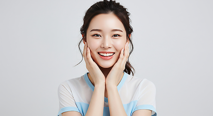 JPG 편집이미지 여자 한명 웃음 상반신 성인 뷰티 손들기 꽃받침 의료성형뷰티 성인여자한명만 편집실사 AI인물포토 AI콘텐츠 1 모션 표정 사람 손짓 CG 여자한명만 성인여자만 파일형식 AI포토