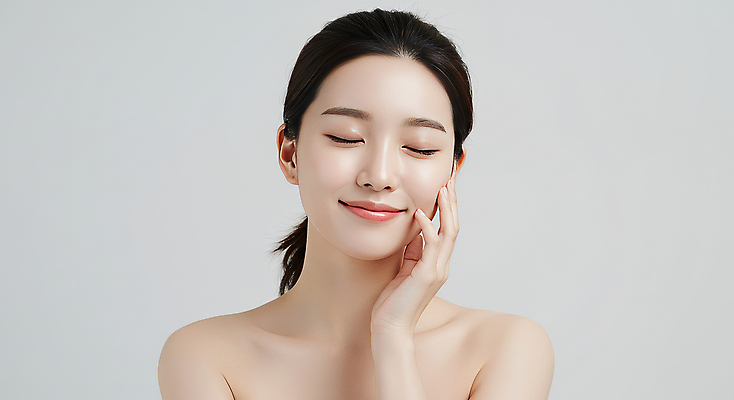 JPG 편집이미지 여자 한명 미소 상반신 성인 뷰티 손들기 눈감음 의료성형뷰티 성인여자한명만 편집실사 AI인물포토 AI콘텐츠 1 모션 표정 사람 CG 여자한명만 성인여자만 파일형식 AI포토