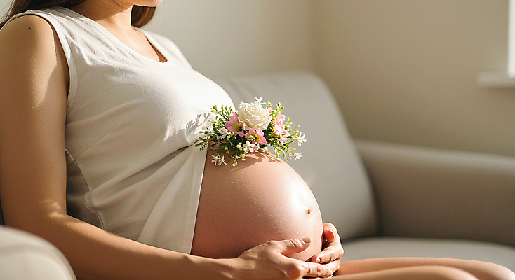 JPG 편집이미지 라이프스타일 여자 꽃 실내 한명 앉기 성인 소파 임산부 잡기 의료성형뷰티 성인여자한명만 편집실사 AI인물포토 AI콘텐츠 식물 1 의자 모션 사람 내부 생활 임신 CG 여자한명만 성인여자만 파일형식 AI포토