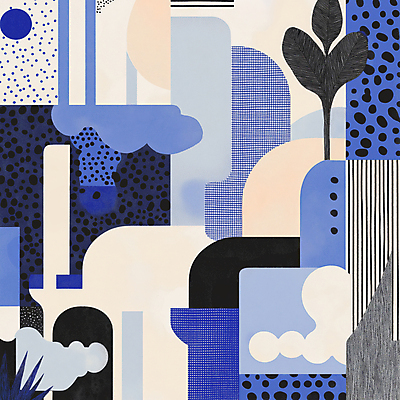 JPG 디자인 예술 패턴 일러스트 추상 사람없음 파란색 격자 국내일러스트 AI일러스트 AI콘텐츠 컬러 무늬 파일형식