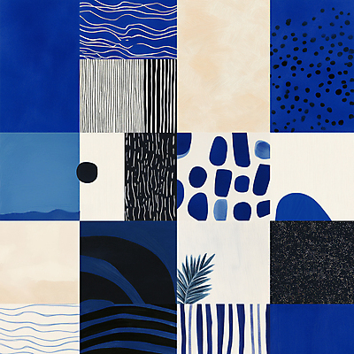 JPG 디자인 예술 패턴 일러스트 추상 사람없음 파란색 격자 국내일러스트 AI일러스트 AI콘텐츠 컬러 무늬 파일형식