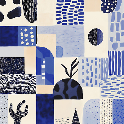 JPG 디자인 예술 패턴 일러스트 추상 사람없음 파란색 격자 국내일러스트 AI일러스트 AI콘텐츠 컬러 무늬 파일형식