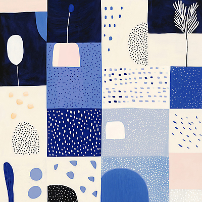 JPG 디자인 예술 패턴 일러스트 추상 사람없음 파란색 격자 국내일러스트 AI일러스트 AI콘텐츠 컬러 무늬 파일형식