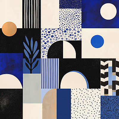 JPG 디자인 예술 패턴 일러스트 추상 사람없음 파란색 격자 국내일러스트 AI일러스트 AI콘텐츠 컬러 무늬 파일형식