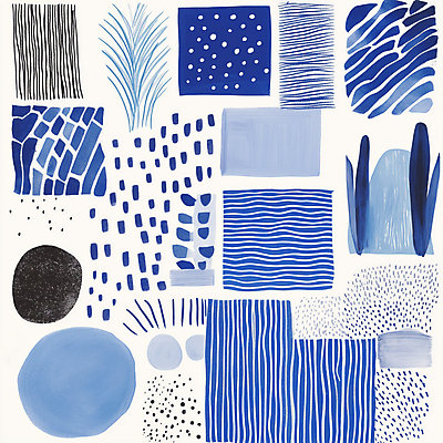 JPG 디자인 예술 패턴 일러스트 추상 사람없음 파란색 격자 국내일러스트 AI일러스트 AI콘텐츠 컬러 무늬 파일형식