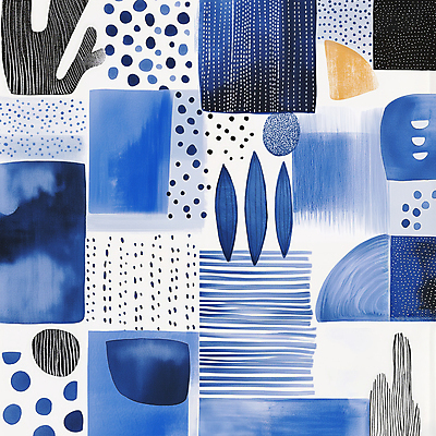 JPG 디자인 예술 패턴 일러스트 추상 사람없음 파란색 격자 국내일러스트 AI일러스트 AI콘텐츠 컬러 무늬 파일형식