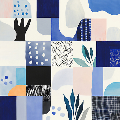 JPG 디자인 예술 패턴 일러스트 추상 사람없음 파란색 격자 국내일러스트 AI일러스트 AI콘텐츠 컬러 무늬 파일형식