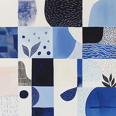 JPG 디자인 예술 패턴 일러스트 추상 사람없음 파란색 격자 국내일러스트 AI일러스트 AI콘텐츠 컬러 무늬 파일형식