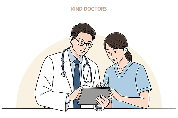 여자 남자 일러스트 청진기 친절 미소 들기 상반신 성인 두명 태블릿 펜 간호사 의사 베이지색 성인만 안경낌 의학캐릭터 일러캐릭터 AI파일 캐릭터 안경 컬러 의료기기 모션 표정 사람 전자제품 스마트기기 필기구 의료진 파일형식 벡터