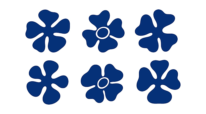 꽃 일러스트 사람없음 남색 심플 엘리먼트 국내일러스트 AI파일 식물 컬러 파일형식 벡터