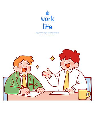 남자 의자 일러스트 회의 대화 앉기 정장 상반신 성인 두명 비즈니스라이프 반짝임 사무실 펜 손들기 머그컵 기록 잡기 업무 비즈니스맨 책상 문서 성인남자만 국내일러스트 AI파일 라이프스타일 옷 가구 비즈니스 모션 말하기 사람 컵 필기구 작업 직장인 남자만 성인만 파일형식 벡터