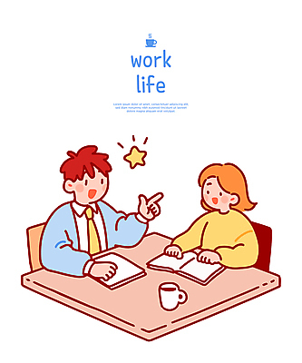 여자 남자 별 의자 일러스트 회의 대화 앉기 정장 상반신 성인 두명 책 비즈니스라이프 사무실 펼침 머그컵 가리킴 업무 비즈니스맨 비즈니스우먼 책상 문서 성인만 국내일러스트 AI파일 자연요소 라이프스타일 옷 가구 비즈니스 모션 말하기 사람 손짓 컵 작업 직장인 파일형식 벡터