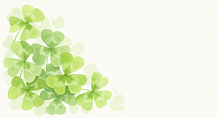 JPG 일러스트 색연필 수채화 사람없음 연두색 물방울 행운 클로버 카피스페이스 국내일러스트 AI일러스트 AI콘텐츠 컨셉 학용품 초록색 공백 파일형식