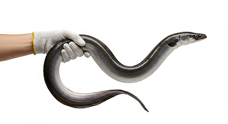 JPG 편집이미지 한마리 손 신체부위 신선 잡기 장어 해산물 목장갑 편집실사 AI인물포토 AI콘텐츠 1 장갑 모션 어류 사람 CG 파일형식 AI포토