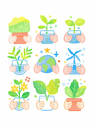 JPG 손 꽃 화분 지구 잎 일러스트 들기 신체부위 반짝임 컬러풀 자연보호 그린캠페인 하트 잡기 에코 풍력기 국내일러스트 AI일러스트 AI콘텐츠 모양 식물 캠페인 컬러 모션 자연 사람 환경 풍력에너지 보호 파일형식