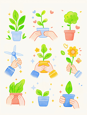 JPG 손 꽃 화분 잎 일러스트 들기 신체부위 반짝임 컬러풀 자연보호 그린캠페인 하트 잡기 에코 풍력기 국내일러스트 AI일러스트 AI콘텐츠 모양 식물 캠페인 컬러 모션 자연 사람 환경 풍력에너지 보호 파일형식