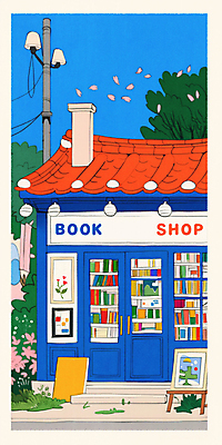 JPG 나무 꽃잎 일러스트 하늘 굴뚝 사람없음 책 평화 풀 이젤 그림 전봇대 감성 서점 국내일러스트 AI일러스트 AI콘텐츠 식물 공공시설 꽃 컨셉 상점 미술도구 파일형식