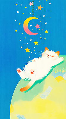 JPG 행복 별 일러스트 상상 밤하늘 동화 사람없음 파란색 눕기 눈감음 고양이 꿈 행성 초승달 편안함 환상 국내일러스트 수면_잠 AI일러스트 AI콘텐츠 자연요소 감정 컬러 컨셉 포유류 모션 하늘 반려동물 우주 달 잠 감각 야간 파일형식