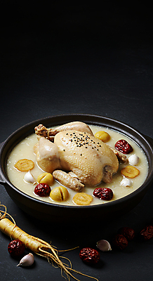 JPG 편집이미지 한국전통 한식 마늘 사람없음 전통음식 밤 뚝배기 대추 삼계탕 편집실사 AI포토 AI콘텐츠 전통 음식 채소 한국 견과류 CG 보양식 파일형식