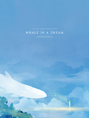 PSD 나무 구름 남자 어린이 일러스트 상상 하늘 수채화 한명 소년 파란색 빛 반사 손들기 꿈 비행 고래 감성 몽환 환상 소년한명만 국내일러스트 자연요소 식물 1 컬러 컨셉 포유류 모션 사람 수중동물 남자한명만 소년만 파일형식