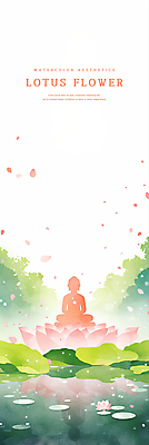 PSD 나무 꽃잎 불교 일러스트 연꽃 사람없음 반사 부처님오신날 연못 연잎 가부좌 부처님상 국내일러스트 식물 기념일 꽃 종교 잎 앉기 불상 부처 파일형식