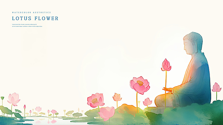 PSD 불교 일러스트 연꽃 사람없음 부처님오신날 연못 연잎 가부좌 부처님상 국내일러스트 기념일 꽃 종교 잎 앉기 불상 부처 파일형식