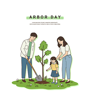전신 여자 남자 어린이 일러스트 가족 자연 들기 소녀 잔디 성인 세명 손들기 흙 삽 식목일 나무심기 묘목 일러캐릭터 AI파일 나무 식물 캐릭터 기념일 관계 모션 사람 생태계 심기 파일형식 벡터