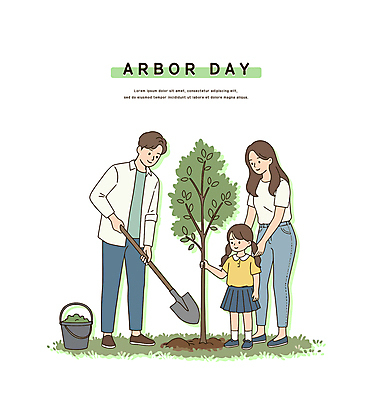 전신 여자 남자 어린이 일러스트 가족 자연 미소 들기 소녀 잔디 성인 세명 흙 잡기 삽 식목일 양동이 나무심기 묘목 일러캐릭터 AI파일 나무 식물 캐릭터 기념일 관계 모션 표정 사람 생태계 심기 파일형식 벡터