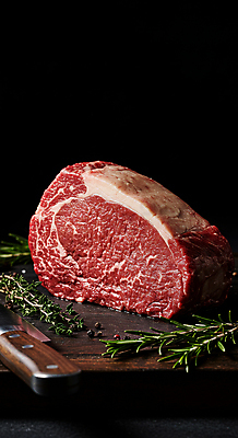 JPG 편집이미지 요리 사람없음 소고기 칼 로즈메리 나무도마 통후추 토마호크 편집실사 AI포토 AI콘텐츠 도마 육류 목재 허브 CG 후추 파일형식