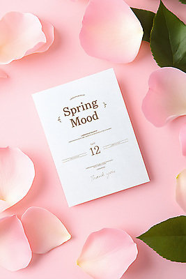 PSD 편집이미지 꽃잎 분홍색 잎 봄꽃 사람없음 청첩장 초대장 이미지편집 식물 꽃 컬러 카드_감사 봄 파일형식