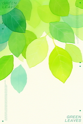 PSD 백그라운드 일러스트 나뭇잎 수채화 사람없음 초록색 겹침 국내일러스트 컬러 잎 파일형식
