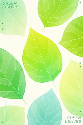 PSD 백그라운드 일러스트 나뭇잎 수채화 사람없음 초록색 국내일러스트 컬러 잎 파일형식