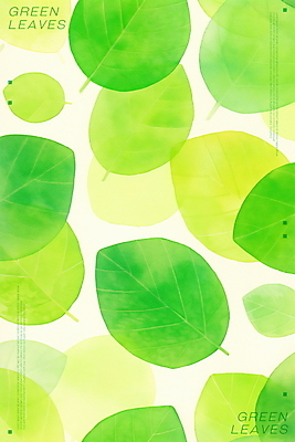 PSD 백그라운드 일러스트 나뭇잎 수채화 사람없음 초록색 겹침 국내일러스트 컬러 잎 파일형식