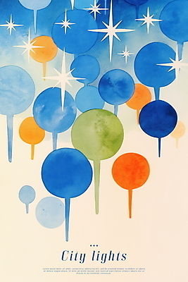 PSD 야경 일러스트 추상 수채화 사람없음 파란색 빛 반짝임 도시풍경 감성 국내일러스트 컬러 컨셉 무늬 모션 풍경 도시 야간 파일형식 풍경_경치