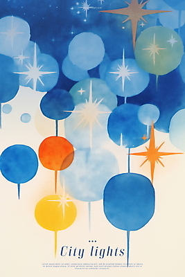 PSD 야경 일러스트 추상 수채화 사람없음 파란색 빛 반짝임 도시풍경 감성 국내일러스트 컬러 컨셉 무늬 모션 풍경 도시 야간 파일형식 풍경_경치