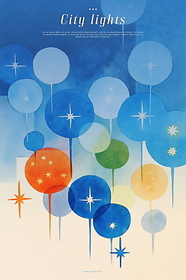 PSD 야경 일러스트 추상 수채화 사람없음 파란색 빛 반짝임 도시풍경 감성 국내일러스트 컬러 컨셉 무늬 모션 풍경 도시 야간 파일형식 풍경_경치